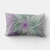 フラワードリーム、抽象芸術紫グリーンフラクタル名 ランバークッション (裏面)