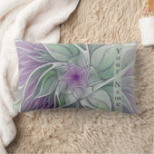 フラワードリーム、抽象芸術紫グリーンフラクタル名 ランバークッション (ブランケット)