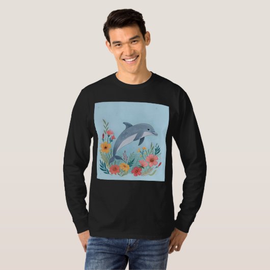 フラワードルフィン Tシャツ (正面フル)