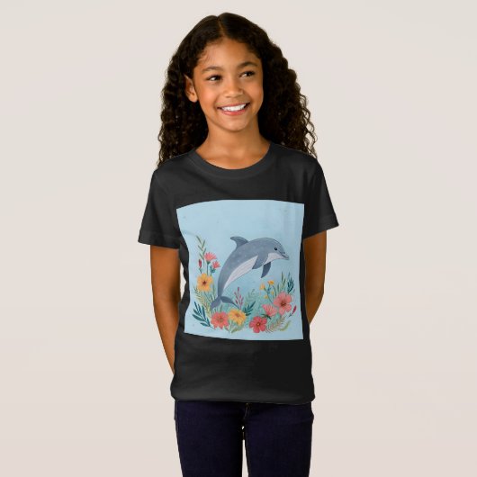 フラワードルフィン Tシャツ (正面フル)