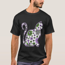 フラワードードルキャットLGBTQ+ジェンダークエアプライド国旗 Tシャツ