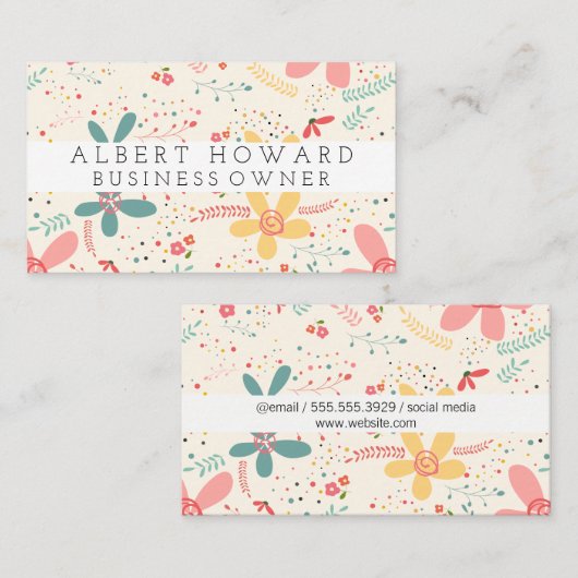 フラワードードル 名刺 (正面/裏面)