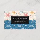 フラワードードル |青い白い花 名刺 (裏面)