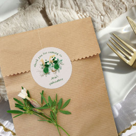 フラワーナンバー15 アイボリーグリーンとゴールドのキンセアネラ ラウンドシール