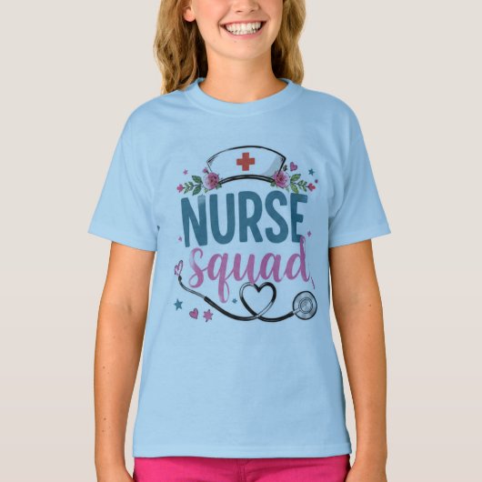 フラワーナーススクワッド卒業Tシャツ | 未来の看護師へ Tシャツ (正面)