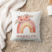 フラワーニュートラルカラー付きレインボホ クッション (ブランケット)