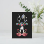 フラワーハサミ美容師フローラ美容師 ポストカード (スタンド正面)