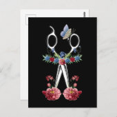 フラワーハサミ美容師フローラ美容師 ポストカード (正面/裏面)