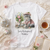 フラワーハットと真珠の紅茶会のペルシャ猫 Tシャツ