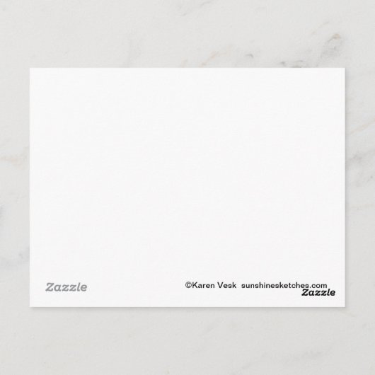 フラワーハットはがきを着たカラス ポストカード (裏面)