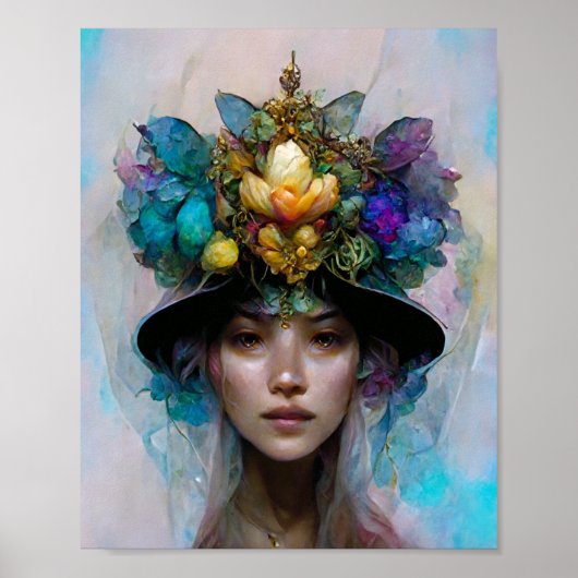 フラワーハットファンタジーアートポスター ポスター (正面)