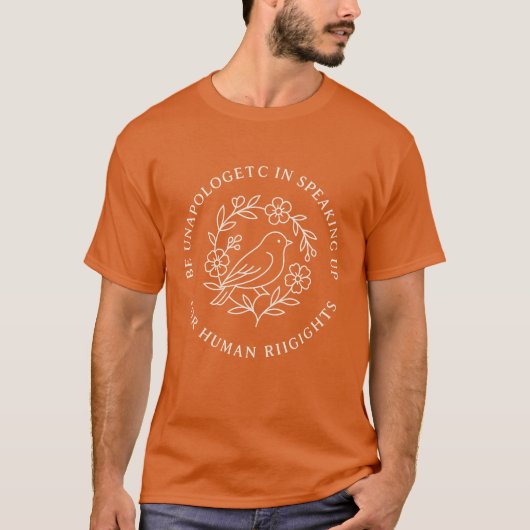 フラワーハトデザイン 人権のための声をTシャツ Tシャツ (正面)