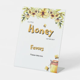 フラワーハニーBeeベビーシャワーパーティーのギフト 台座サイン