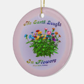 フラワーハピネス感動的引用文オーナメント セラミックオーナメント (左)