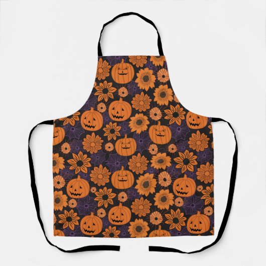 フラワーハロウィン エプロン (正面)