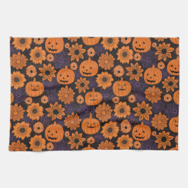 フラワーハロウィン キッチンタオル