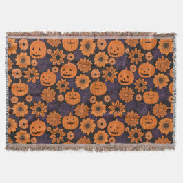 フラワーハロウィン スローブランケット