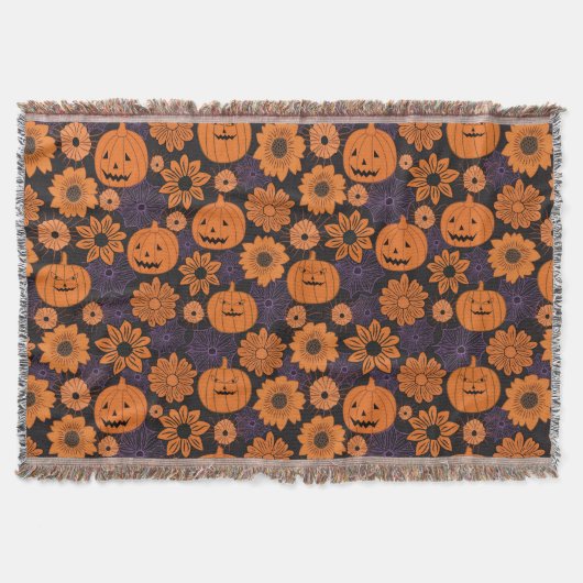 フラワーハロウィン スローブランケット (正面)