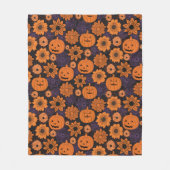 フラワーハロウィン フリースブランケット (正面)