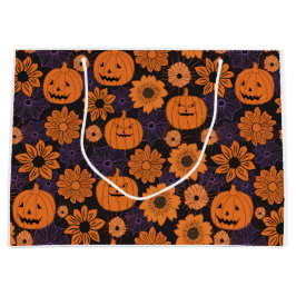 フラワーハロウィン ラージペーパーバッグ
