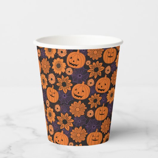 フラワーハロウィン 紙コップ (正面)