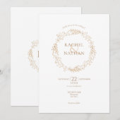 フラワーハロー ラウレルガーランド ウェディング 招待状 (正面/裏面)