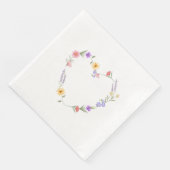 フラワーハートのディナーナプキン (コーナー)