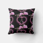 フラワーハートの画像を使用したロゴのデザイン クッション (裏面)