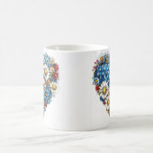 フラワーハートアメリカ国旗のマグカップ コーヒーマグカップ (中央)