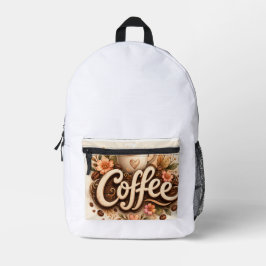 フラワーハートコーヒー プリントバックパック