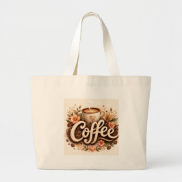 フラワーハートコーヒー ラージトートバッグ