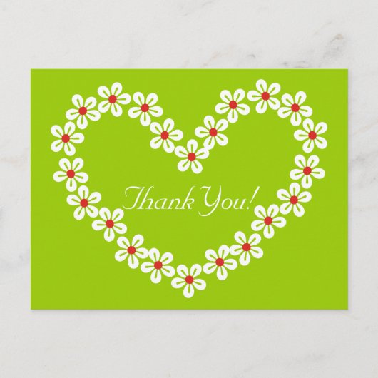 フラワーハートサンキューポストカード ポストカード (正面)