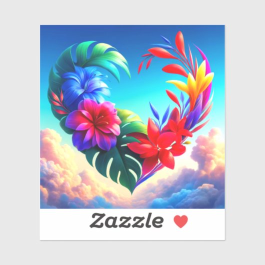 フラワーハートデザイン シール (シート)