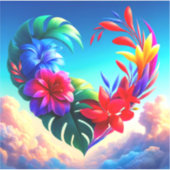 フラワーハートデザイン シール (正面)