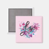 フラワーハートラブスクエアマグネット マグネット (正面/裏面)