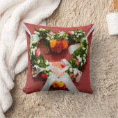 フラワーハートリースバレンタインピロー クッション (ブランケット)