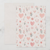 フラワーハート感謝カード サンキューカード (正面/裏面)