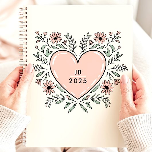 フラワーハート2025モノグラム プランナー手帳