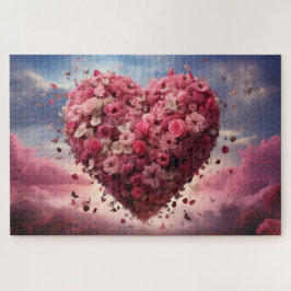 フラワーハート&バタフライ ジグソーパズル