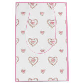 フラワーハート バレンタインデー ミディアムペーパーバッグ (正面)