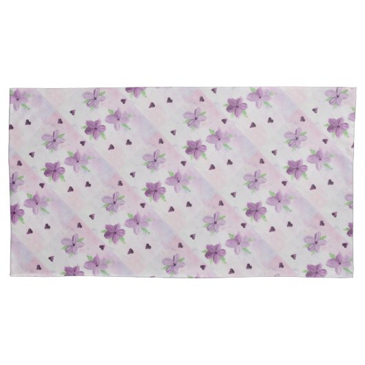 フラワーハート 枕カバー (正面左)