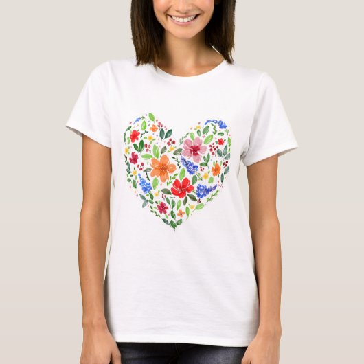 フラワーハートTシャツ Tシャツ (正面)
