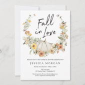 フラワーハーベストパンプキン フォールインラブ ブライダルシャワー 招待状 (正面)