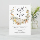 フラワーハーベストパンプキン フォールインラブ ブライダルシャワー 招待状 (スタンド正面)
