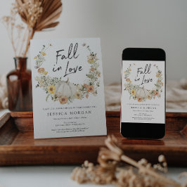 フラワーハーベストパンプキン フォールインラブ ブライダルシャワー 招待状