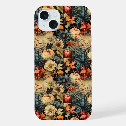 フラワーハーベストビンテージ柄 (12) iPhoneケース (裏面)