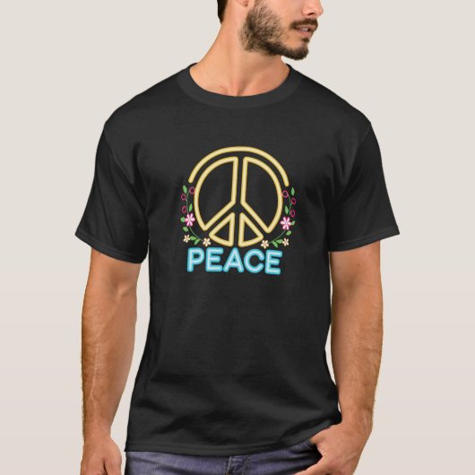 フラワーハーモニー:平和を抱きしめて Tシャツ (正面)