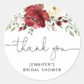 フラワーバイオレットのウェディングシャワー ラウンドシール (正面)