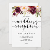 フラワーバイオレットのウェディングパーティー招待状 招待状 (正面/裏面)