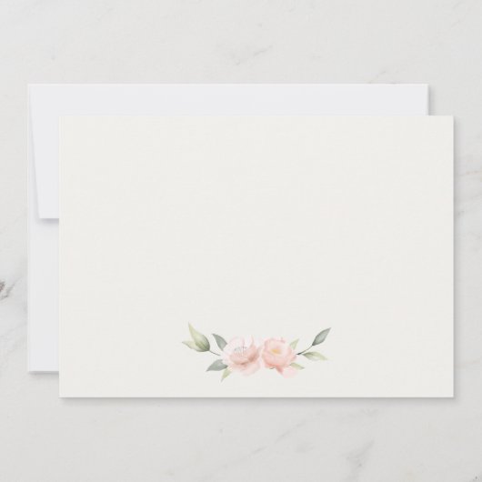 フラワーバスケットのキュートなウサギの子供写真誕生日 サンキューカード (裏面)